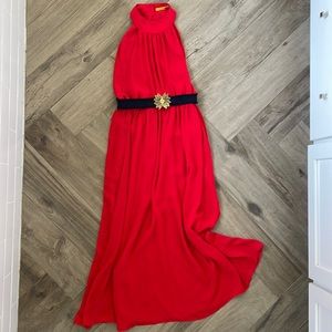 Alice & Olivia Red maxi dress with removable belt